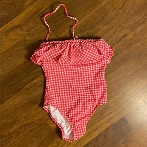 Pink gingham swim suit unused